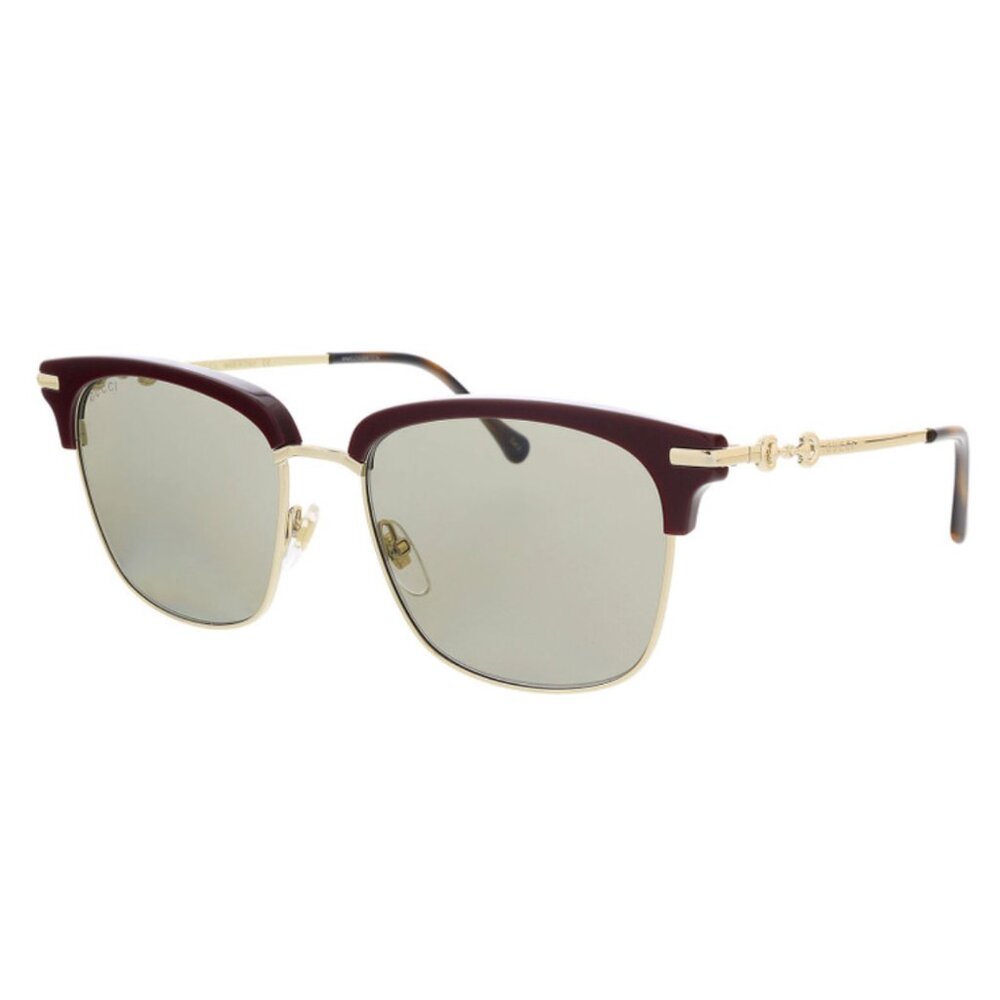 GUCCI GG0918S-003 Unisex Sunglasses Burgundy Red Gold Brown Tortoise/Green 56 mm